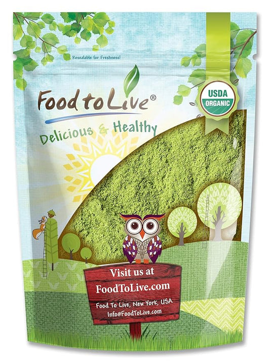 Food to Live Organic Moringa Powder, 1 Pound — Rich in, Non-GMO, Ground Moringa Oleifera Leaf, Raw, Sun-Dried, Vegan, Bulk, Great for Drinks, Teas and Smoothies