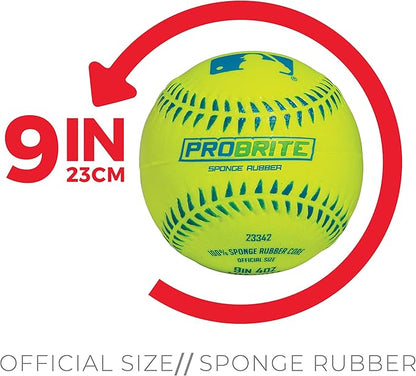 Franklin Sports - Pro Brite - Neon Rubber Teeball - MLB - Youth Tball - Baseball + Softball - Indoor & Outdoor Use