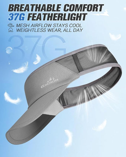 GXCROR Sports Sun Visor Hat Men Women, Lightweight Breathable Quick Dry Sports Sun Hat for Running Golf Tennis