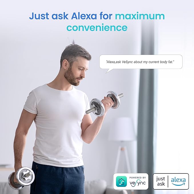 Etekcity Smart Scale for Body Weight and Fat Percentage, Digital Bathroom Accurate Weighing Machine for People's BMI Muscle, Bluetooth Electronic Body Composition Monitor Syncs with App, 400lb, White