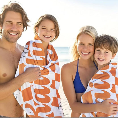 JML Personalized Beach Towel with Name, Custom Flower Beach Towel, Customized Microfiber Pool Towel, Quick Dry & Absorbent Swim Towel for Adult,Anniversary, Birthday, Summer Holiday,Vacation