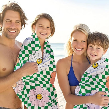 JML Personalized Beach Towel with Name, Custom Flower Beach Towel, Customized Microfiber Pool Towel, Quick Dry & Absorbent Swim Towel for Adult,Mother's Day, Birthday, Summer Holiday,Vacation