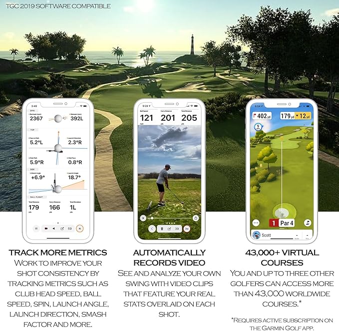 Garmin Approach R10 Portable Golf Launch Monitor | Take Your Game Home or Practice at The Driving Range | Track Metrics, Record Video or Play 43,000+ Courses with Signature Series Golf Towel