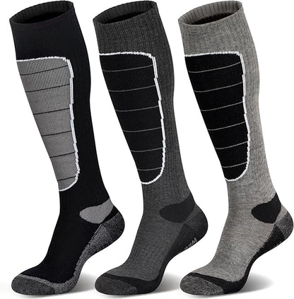 Hylaea Merino Wool Ski Socks, Cold Weather Socks for Snowboarding, Snow, Winter, Thermal Knee-high Warm Socks, Hunting