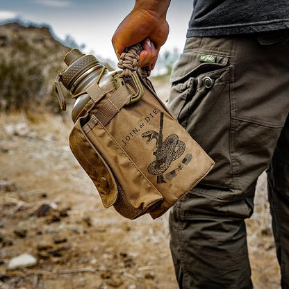 Iron InfideI Battle Bottle Sleeve - 64 oz and 32 oz Water Bottle Sleeve Only for Half Gallon 1L Steel Water Bottle | Rugged Cover with Molle for Versatile Design with Storage for Phone, Wallet & Keys