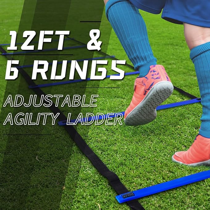 Kids Soccer Goal for Backyard, 6x4 9x5 FT Portable Soccer Nets Pop Up with Ball, Agility Ladder, Cones, Target & Carry Bag for Toddler Youth Outdoor Indoor Training Practice Sports Games Play