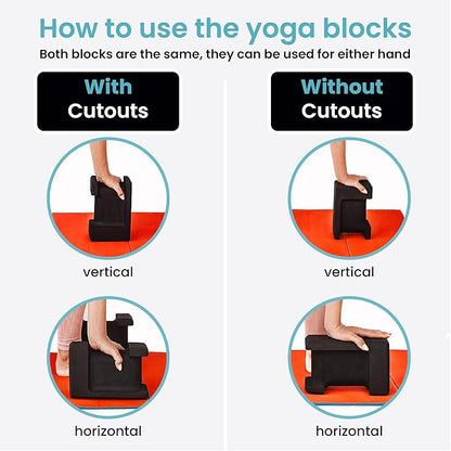 Ergo Yoga Blocks, Relieve Wrist Pain, Improve Comfort and Grip, Contoured Design, Pilates Exercise Balance & Stretching