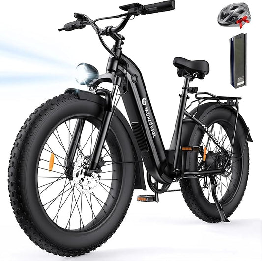 isinwheel U8 Plus Electric Bike for Adults,1500W Peak Motor Hydraulic Brake Ebike,Max 20/28MPH 75-105Miles Electric Bicycle with 13AH/18AH Battery,26" Step-Thru Fat Tire Commuter E Bike for Adults