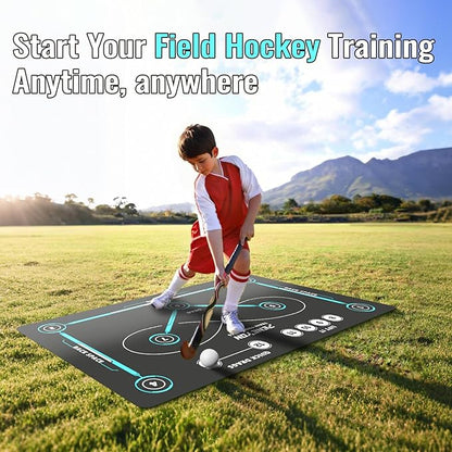 (59 * 35.4IN) Hockey Training Mat | Indoor/Outdoor Field Hockey Equipment for All Ages,Anti-Slip and Quiet Surface,The Best Gift for Hockey Training Enthusiasts