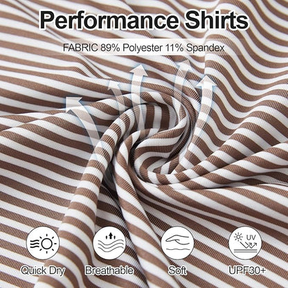Golf Shirts for Men - Moisture Wicking Short Sleeve Performance Sport Casual Striped Collared Mens Polo Shirt