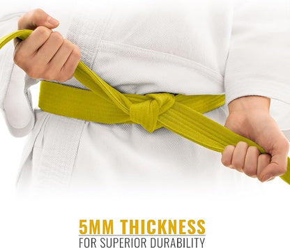 DXM SPORTS BJJ Jiu Jitsu Belt - Taekwondo Karate Belt - Martial Arts Uniform Ranking Judo Belt Double Stitched for Kids Adult