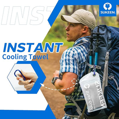 Sukeen Cooling Towel,Instant Evaporative Cooling for Sports,Yoga,Golf,Gym,Neck,Workout and More(40”x 12”)