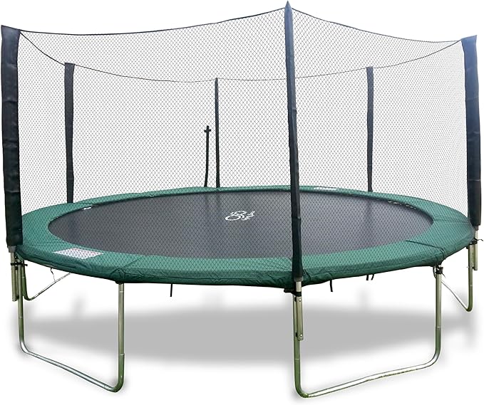 Happy Trampoline Round Trampolines 14 FT, 15 FT, 16 FT - ASTM Approved - Outdoor Gymnastic Trampolines for Adults and Kids with Net Enclosure
