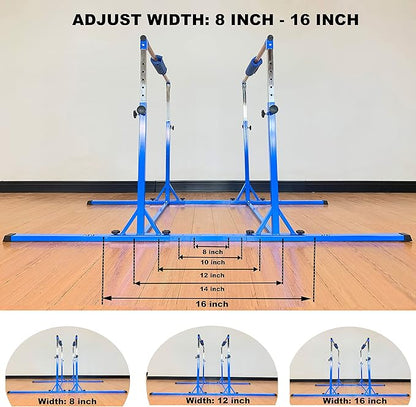 Gymnastics Double Horizontal Bars 3Play Parallel Bars Uneven Bars Gymnastics Training Kip Bar with 304 Stainless Steel Regulating Arms & Fiberglass Rail for Indoor Outdoor Home Club Use