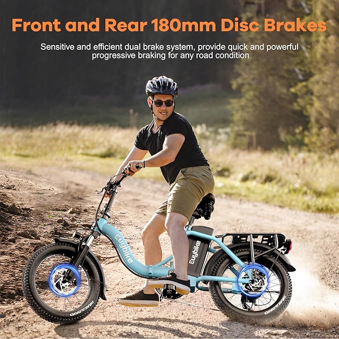 Foldable Electric Bike for Adults, Peak 1000W Brushless Motor 30MPH 70Miles City Commuter Ebike, 48V 20AH Lithium Battery, 20" Fat Tire 7-Speed E-Bicycle with Front Suspension Colourful LCD Display