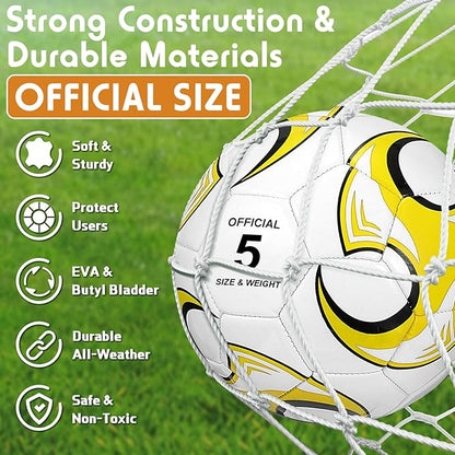 12 Pcs Soccer Balls for Teen Adult Bulk Deflated Soccer Ball with Pump Size 5 Indoor Outdoor Training Practice for School Sports Game Birthday Gifts Party Back to School