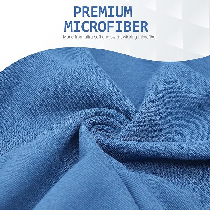 Eunzel Yoga Towel,Hot Yoga Mat Towel with Grip Dots Sweat Absorbent Non-Slip for Hot Yoga, Pilates and Workout 24" x72", Steel Blue