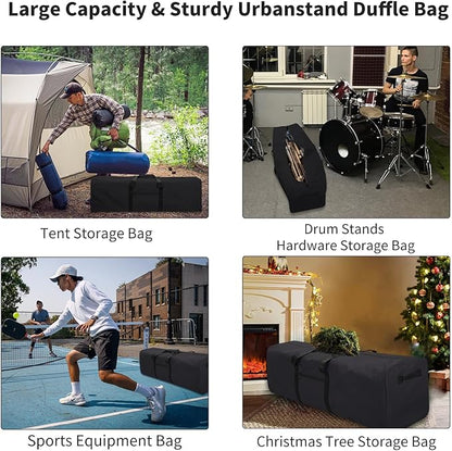 48 Inch Travel Duffle Bag Extra Large Sport Equipment Duffel Bags with 2-way Lockable Zippers (Black)