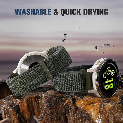 18mm 20mm 22mm Hook and Loop Watch Band Compatible with Garmin Vivoactive 5/ Vivoactive 6/ Vivoactive 3, Soft Nylon Breathable Sport Strap for Venu 2S/ Venu3S/ Forerunner 265s,Venu 3/ Venu 2 Men Women