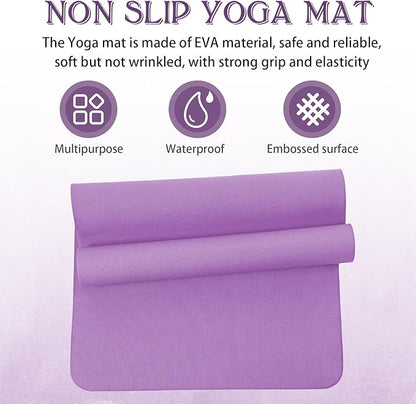 10 Pack Yoga Mats Bulk, 68'' x 24'' x 4mm Thick Yoga Mats for Kids and Adult Gym Mats Bundle Latex Free Exercise Mats with Non Slip Texture for Outdoor Yoga, Pilates or Workout