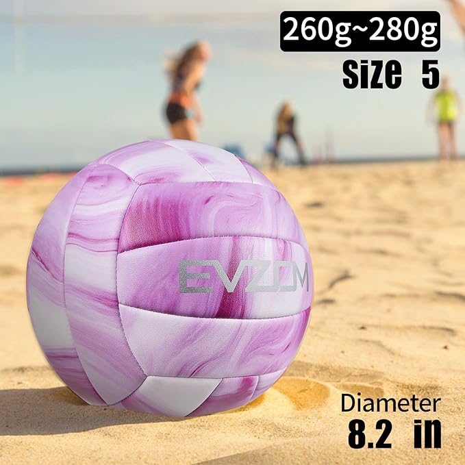 EVZOM Super Soft Volleyball Beach Volleyball Official Size 5 for Outdoor/Indoor/Pool/Gym/Training Premium Volleyballs Equipment Durability Stability Sports Ball