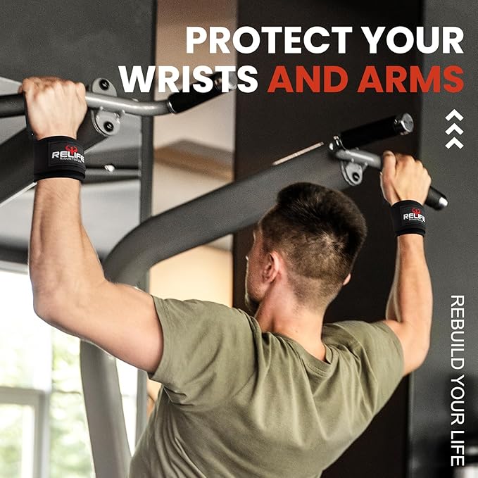 RELIFE REBUILD YOUR LIFE Lifting Hooks for Men and Women(Pair), Pull Up Straps, Gym Reapers Lifting Wrist Grips, Heavy Powerlifting, Lifting Hooks for Weight Lifting