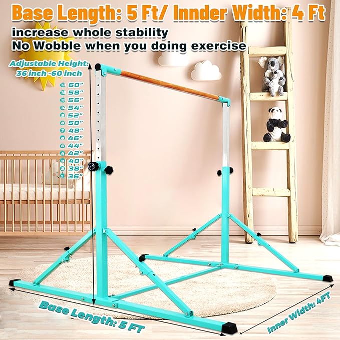 4FT/5FT Gymnastic Bar Set Gymnastics Horizontal Bar Gymnastics Kip Bar for Kids Home Use