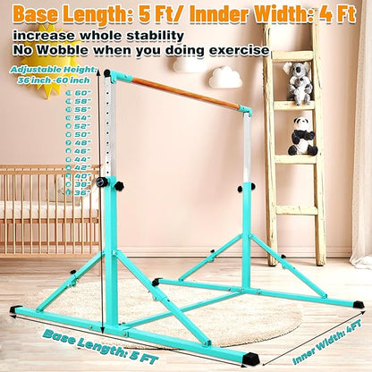 4FT/5FT Gymnastic Bar Set Gymnastics Horizontal Bar Gymnastics Kip Bar for Kids Home Use