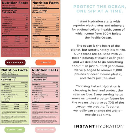 Instant Hydration Electrolytes Powder Packets - Variety Pack - Zero Sugar - Keto, Vegan, Gluten-Free, Non-GMO - Boost Recovery, Brain Function, Muscle & Tissue Health - 12 Sticks