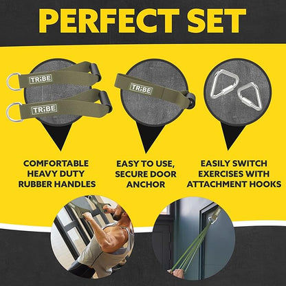 Long Resistance Bands for Working Out Men and Women - Set of 5 Pull-Up Bands, Rubber Handles and Door Anchor - Workout Bands Resistance for Men - Exercise Bands Resistance Bands Set