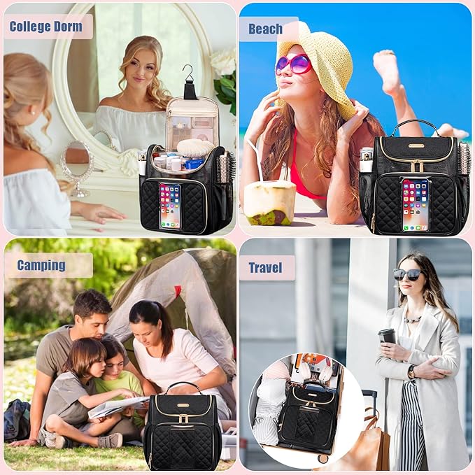 Large Toiletry Bag for Women Men,Portable Shower Caddy For College Dorms,Gym Shower Bag for Women, Quick Dry Hanging Toiletry Bag Bathroom Accessories Bag for Traveling, Camping Essentials