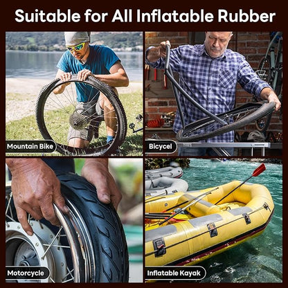 29 PCS Bike Tire Repair Kits - 22 PCS Vulcanizing Patches, Cement, Tire Levers, Metal Rasp & Roller, Valve Wrench, Portable Bicycle Inner Tube Puncture Patch Kit for BMX MTB Road Bike Motorcycle