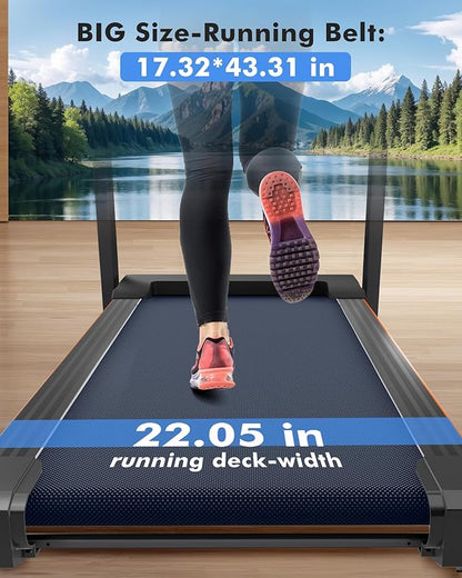 8.7MPH Walking Pad Treadmill for Home with Incline, 3.5HP Real Brushless Treadmill with Incline 350 lb Capacity, Double Deck Running Desk Treadmills Support App and Pre-Set Mode