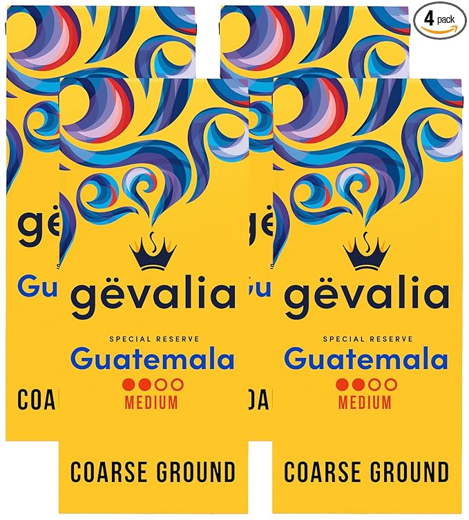Gevalia Special Reserve Guatemala Single Origin Medium Roast Coarse Ground Coffee (10 oz Bag) (Pack of 4)
