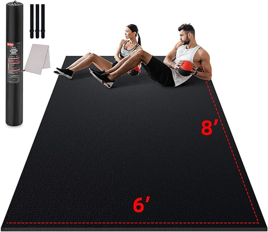 Large Exercise Mat for Home Workout 12â€˜x6â€™/10'x6'/9'x6'/8'x6'/7'x5'/6'x4' (7mm) (7mm) Extra