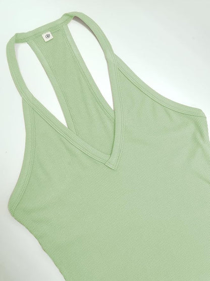 iGENJUN Workout Tops for Women Racerback Basic Tank Summer 2025 Camisole V Neck Slim Fit Ribbed Sleeveless