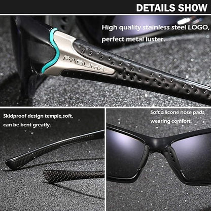 FAGUMA Sports Polarized Sunglasses For Men Cycling Driving Fishing UV400 Protection
