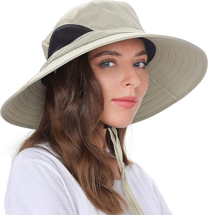 EINSKEY Wide Brim Sun Hat, UPF 50+ UV Protection Waterproof Packable Bucket Hat for Men & Women, Fishing Hiking Beach Garden