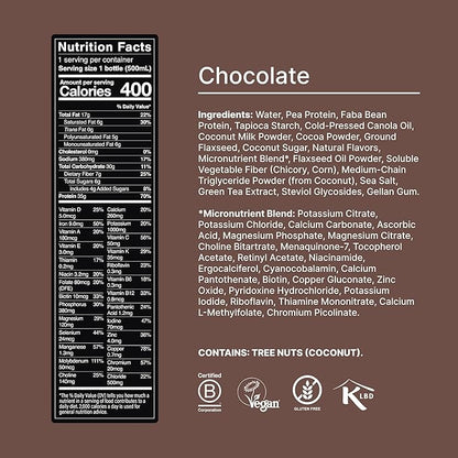 Huel Black Edition Ready-to-Drink, Chocolate Meal Replacement Drink, 35g High Protein, 27 Vitamins and Minerals, Vegan, Gluten Free, Plant Based, High Fiber, Low Sugar, 16.9 Fl Oz (12 Pack)