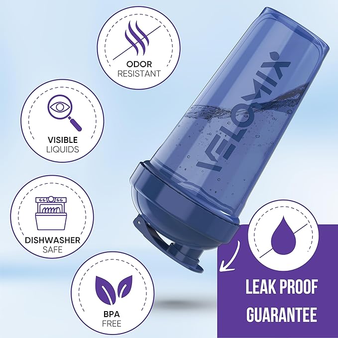 '-6 PACK- 28 oz Protein Shaker Bottle for Protein Mixes - 6x Wire Whisk | Leak Proof Shaker Cups for Protein Shakes | Protein Shaker Bottle Pack | Protein Shake Cup (Elemental Mix)