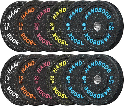 2-Inch Bumper Plates High Bounce, Olympic Weight Plate Set 45/100/160/190/260/300lb, Barbell Weight Plates Set for Home Gym, Colored Weights Rubber Strength Training Plate for Weight Lifting