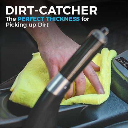 The Rag Company - All-Purpose Microfiber Terry Cleaning Towels - Commercial Grade, Highly Absorbent, Lint-Free, Streak-Free, Kitchens, Bathrooms, Offices, 300gsm, 16in x 16in, Grey (12-Pack)