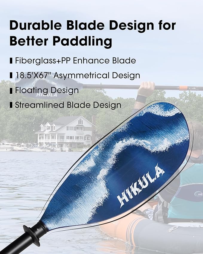 Kayak Paddle Aluminum Shaft Paddle with Nylon Blades, Floating Adjustable Kayaking Oars, 3 Piece, 220-240cm/86-94 Inches,Black/Rose/Teal/Black/Orange/Grey