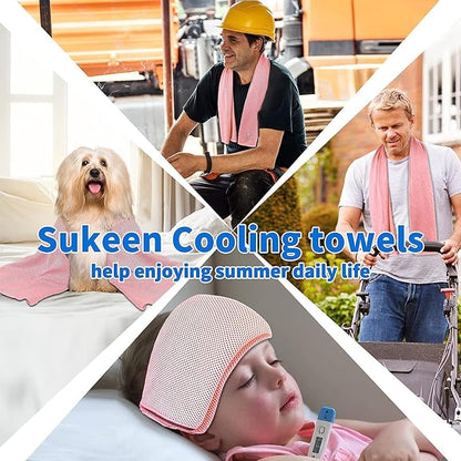Sukeen Cooling Towel (40"x12"), Ice Towel Sets,Soft Breathable Chilly Towel,Microfiber Towel for Yoga,Sport,Running,Gym,Workout,Camping,Fitness,Workout & More Activities, 6 Pack
