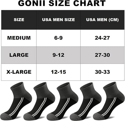 Gonii men ankle socks for men athletic running Cushion Quarter Socks 5 Pairs