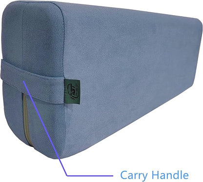 NGT new guide steps Yoga Bolster Pillow for Meditation and Support - Rectangular Yoga Cushion Foam Wedges Washable Suede Pillowcase for Men and Women with Carry Handles.…
