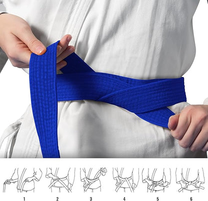 DXM SPORTS BJJ Jiu Jitsu Belt - Taekwondo Karate Belt - Martial Arts Uniform Ranking Judo Belt Double Stitched for Kids Adult