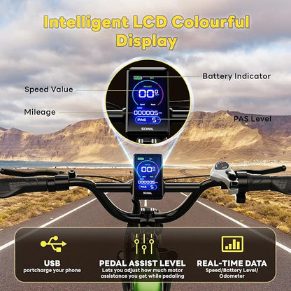 Electric Bike for Adults 1400W Peak, 48V 20AH(960WH) Removable Battery, 20"x4" Fat Tire Full Suspension 80 Miles Range Step-Thru 30+MPH Hunting Ebike, 7-Speed Dual Brakes Electric Bicycle