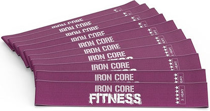 Fabric Mini Resistance Bands Sets for Trainers, Bootcamp, Gym for Men and Women in Fun Colors - Ebook, Videos and Workout Chart Included by Iron Core Fitness