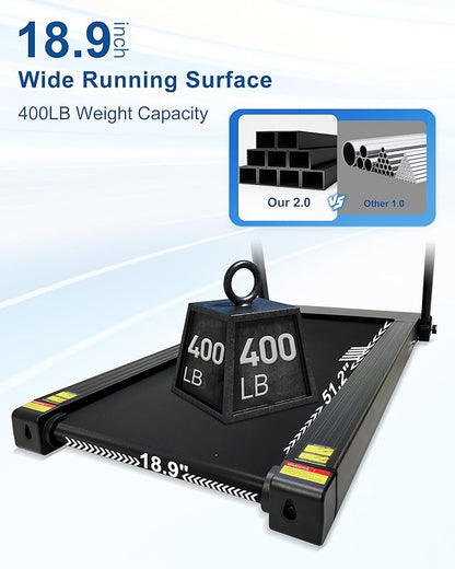 Foldable Treadmill with Auto Incline - 4 Hp 18.9 Inch Wide Treadmills for Home Seniors, 400 Lb Capacity, Backlit Knob Led Display, Shock Absorbent, Bluetooth App and Speaker, 12 Mph Speed